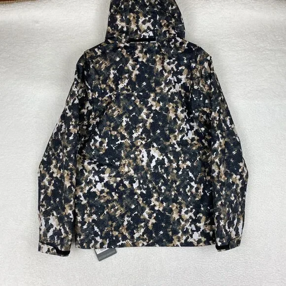 NWT Eddie Bauer Jacket Mens Size S Black Tan Packable Rainfoil Capers Waterproof